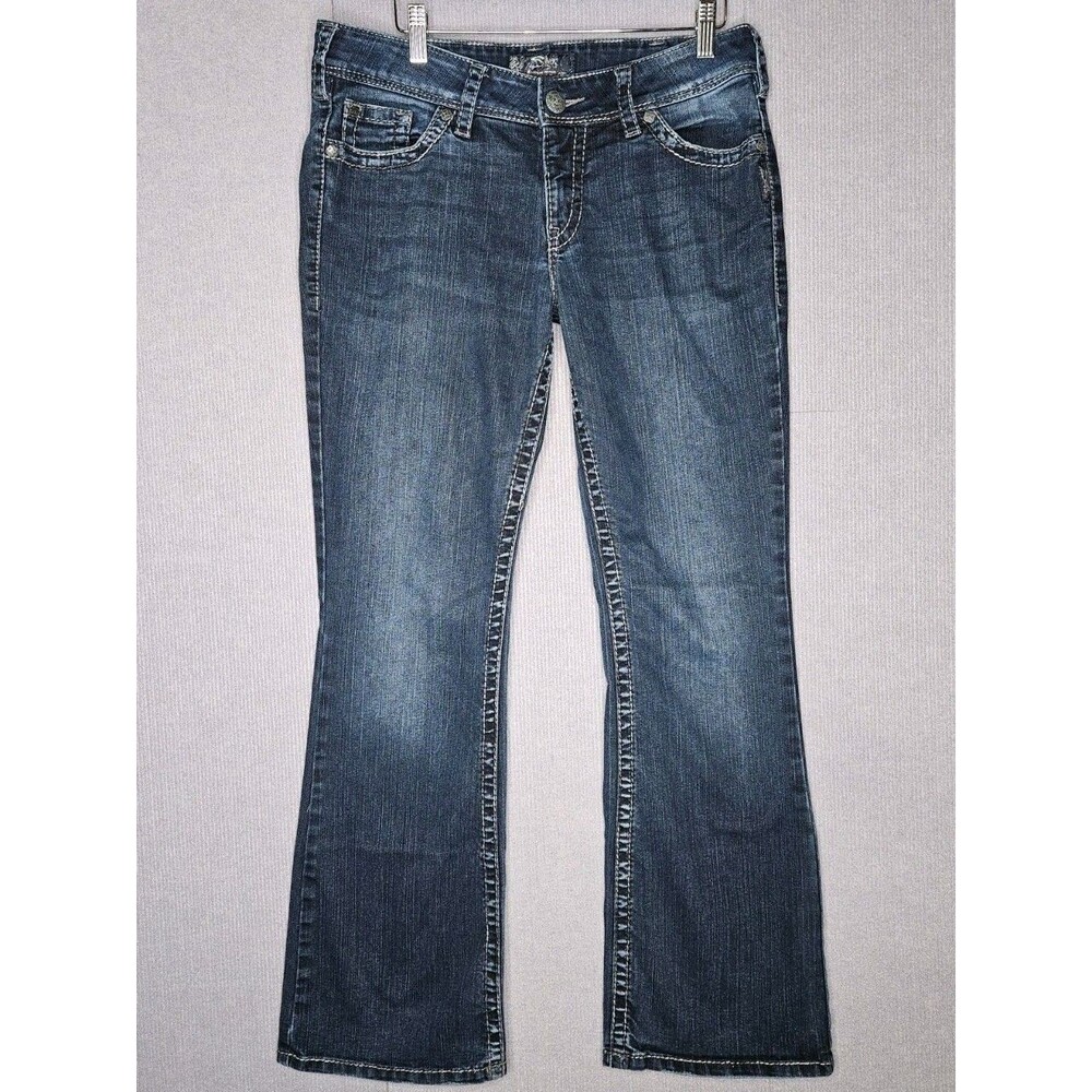 Silver Suki Surplus Jeans Womens 30x32 Blue Mid Rise Bootcut Stretch
